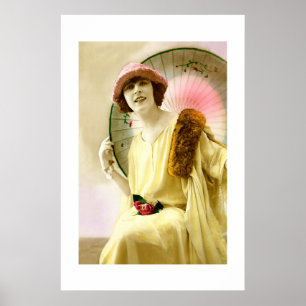 Lady with parasol poster