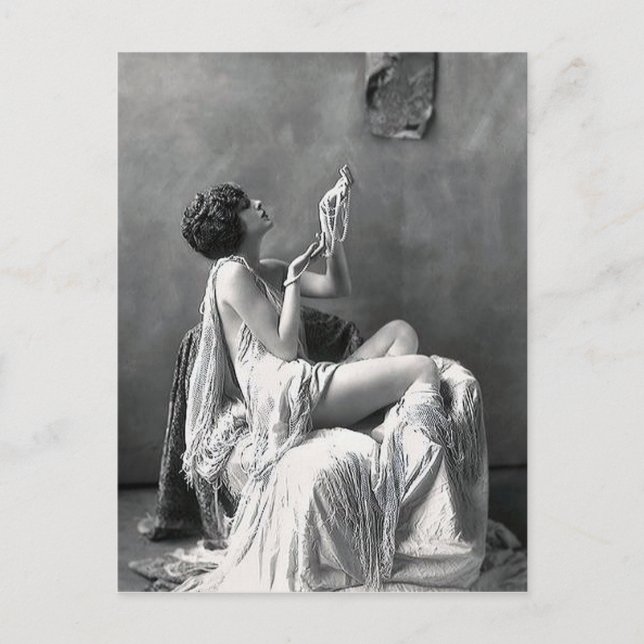 Lady with Pearls Postcard (Front)