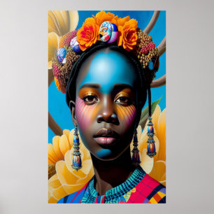 Lady with sea shells poster