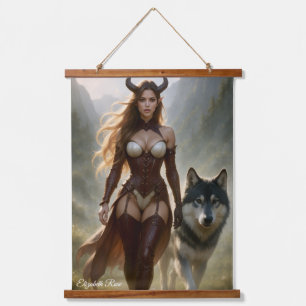 Lady Wolf Demoness Poster Hanging Tapestry