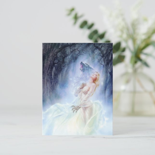 Lady Wolf Fantasy Art Postcard (Standing Front)