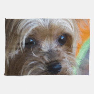 Lady Yorkshire Terrier Tea Towel