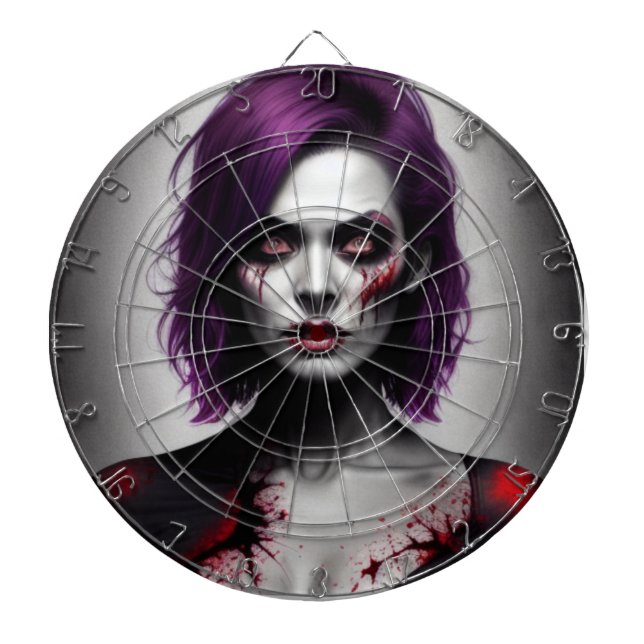 Lady zombie darts dartboard (Front)