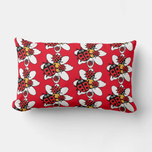 ladybird And Ladybug Family Lumbar Cushion