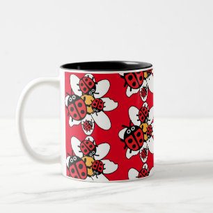 ladybird And Ladybug Family Two-Tone Coffee Mug