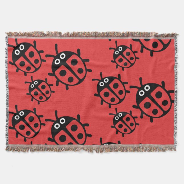 ladybird Family Throw Blanket (Front)