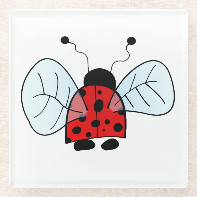 Ladybird Glass Coaster (Front)