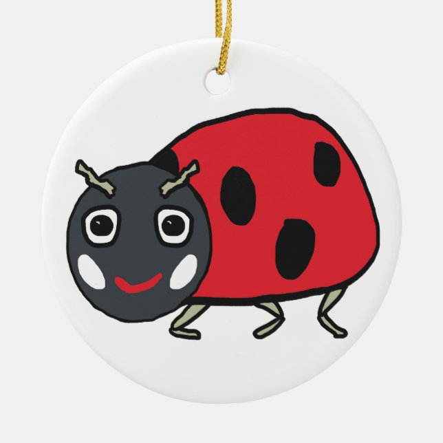 Ladybird Ladybug Ceramic Ornament (Front)