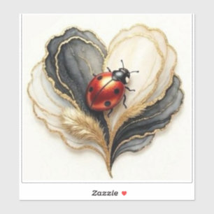 Ladybird Ladybug Heart Leaf
