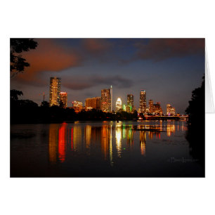 Ladybird Lake Austin Texas Night Skyline