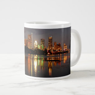Ladybird Lake Austin Texas Night Skyline Large Coffee Mug