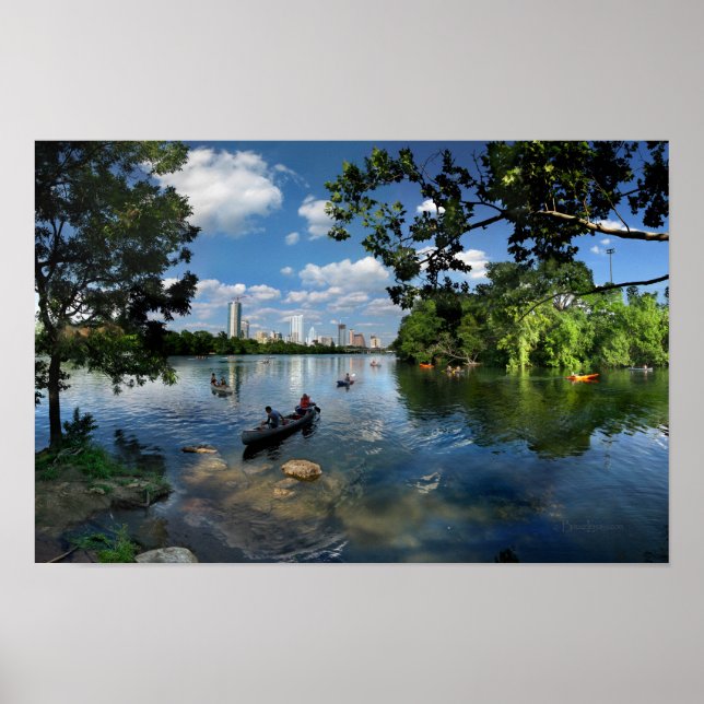 Ladybird Lake / Austin Texas Skyline 3 Poster (Front)