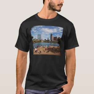 Ladybird Lake Dog Park Austin Texas Skyline T-Shirt