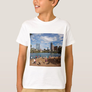 Ladybird Lake Dog Park Austin Texas Skyline T-Shirt