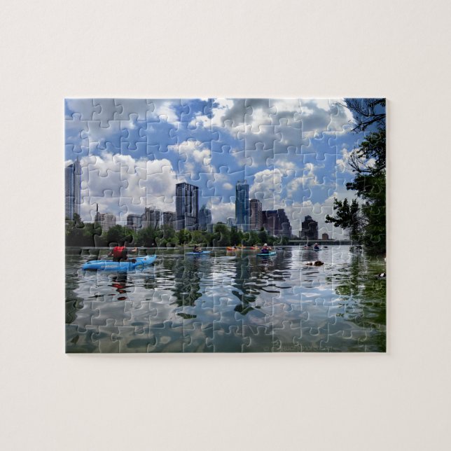 Ladybird Lake Kayaks and Dog Park - Austin, Texas Jigsaw Puzzle (Horizontal)