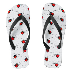 Ladybird Pattern Flip Flops