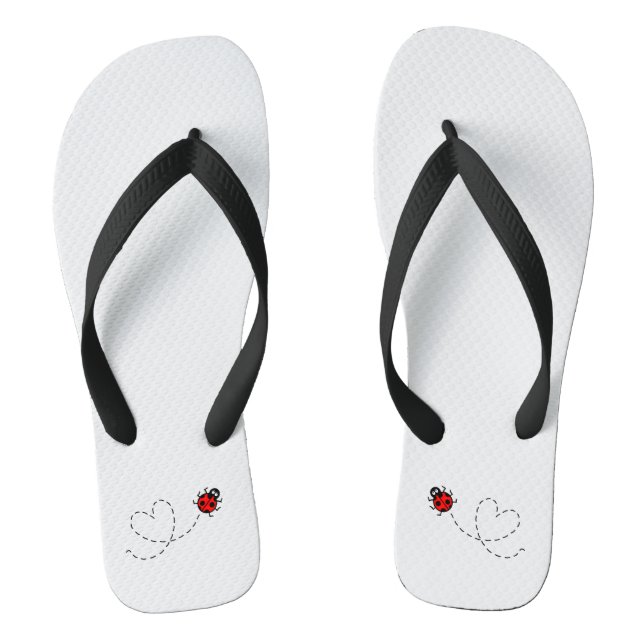 Ladybird Pattern Flip Flops (Footbed)
