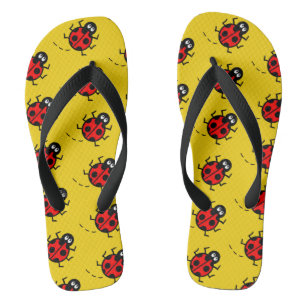 Ladybird Pattern Flip Flops