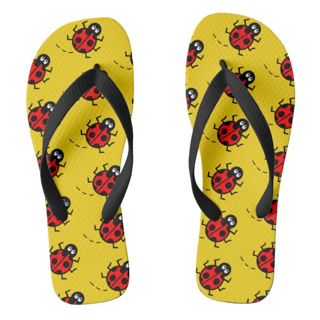 Ladybird Pattern Flip Flops (Footbed)