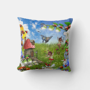 LADYBIRDS AND BUTTERFLIES CUSHION