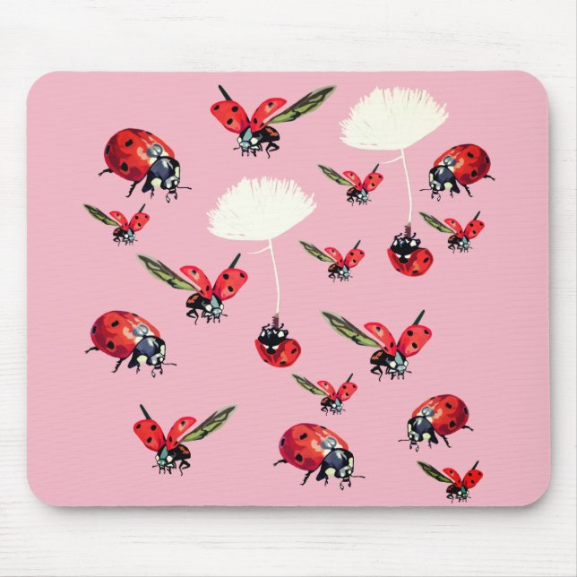 Ladybirds Custom Background Mousepad (Front)