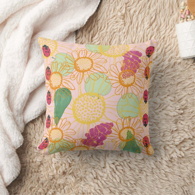 Ladybirds & Fruit Garden Cushion (Blanket)