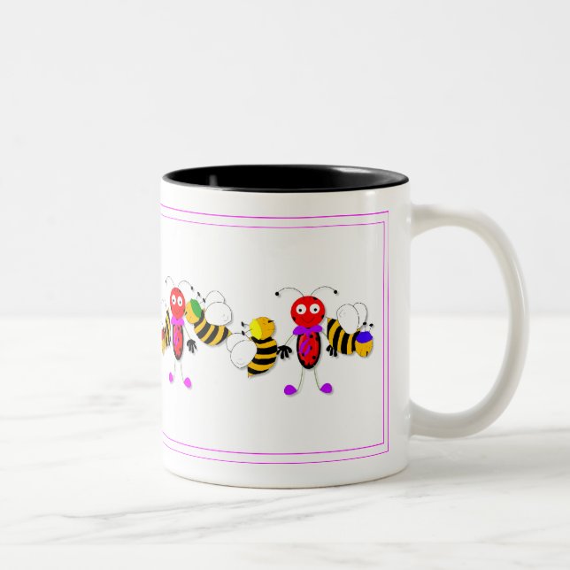 Ladybirds Ladybugs and Bees Cute Mug Design (Right)