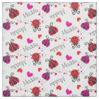 Ladybirds ladybugs red pink custom name pattern