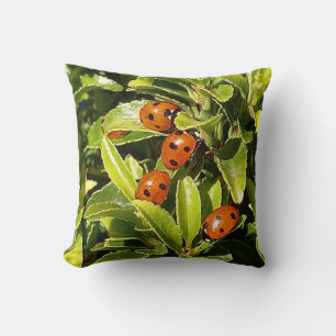 Ladybirds on Leaves Cushion