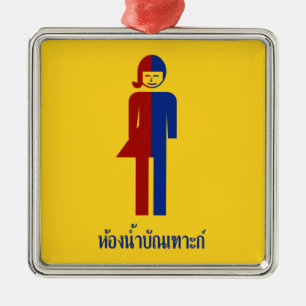 Ladyboy / Tomboy Toilet ⚠ Thai Sign ⚠ Metal Ornament