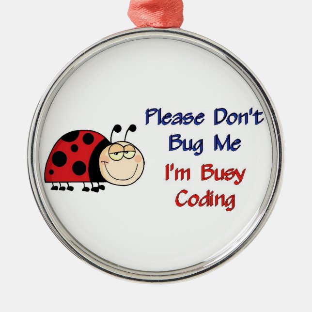 Ladybug-2 Medical Coder Metal Tree Decoration (Front)