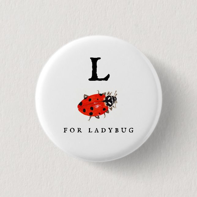 Ladybug  3 cm round badge (Front)