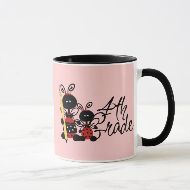 Ladybug 4th Grade Tshirts and Gifts Mug (Right)