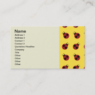 Ladybug 60s retro cool red yellow business card