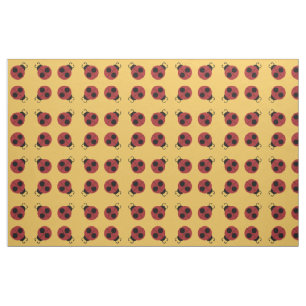 Ladybug 60s retro cool red yellow fabric