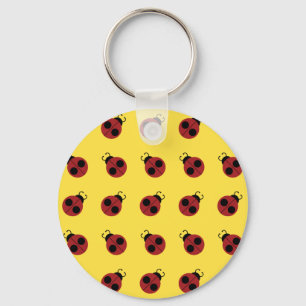 Ladybug 60s retro cool red yellow key ring