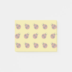 Ladybug 60s retro cool red yellow post-it notes