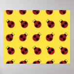 Ladybug 60s retro cool red yellow poster<br><div class="desc">Retro Vintage 60s Ladybug pattern - This bright ladybug pattern is beautiful and fun,  borrowed directly from the 1960s colorful ladybug designs - a classic pattern that was everywhere in the mid 60s,  when it was groovy cool.</div>