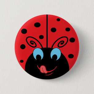 Ladybug 6 Cm Round Badge