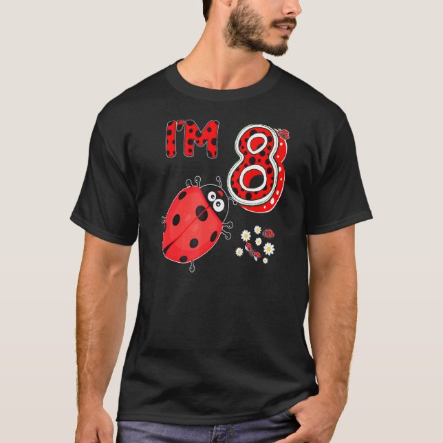 Ladybug 8 Year Old 8th Birthday Girl Family Ladybu T-Shirt (Front)