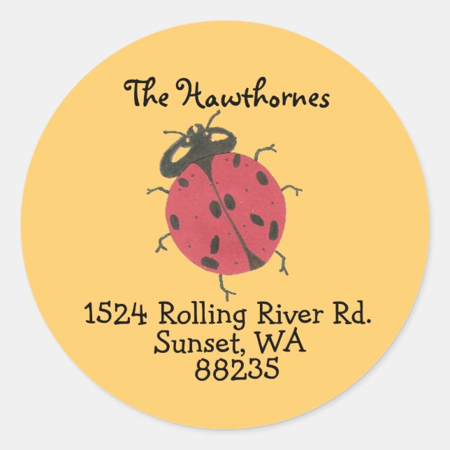 Ladybug address label (Front)