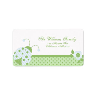 Ladybug Address Label-blue-green Label