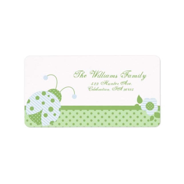 Ladybug Address Label-blue-green Label (Front)