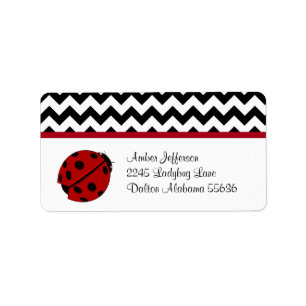 Ladybug and Chevron Pattern Address Labels