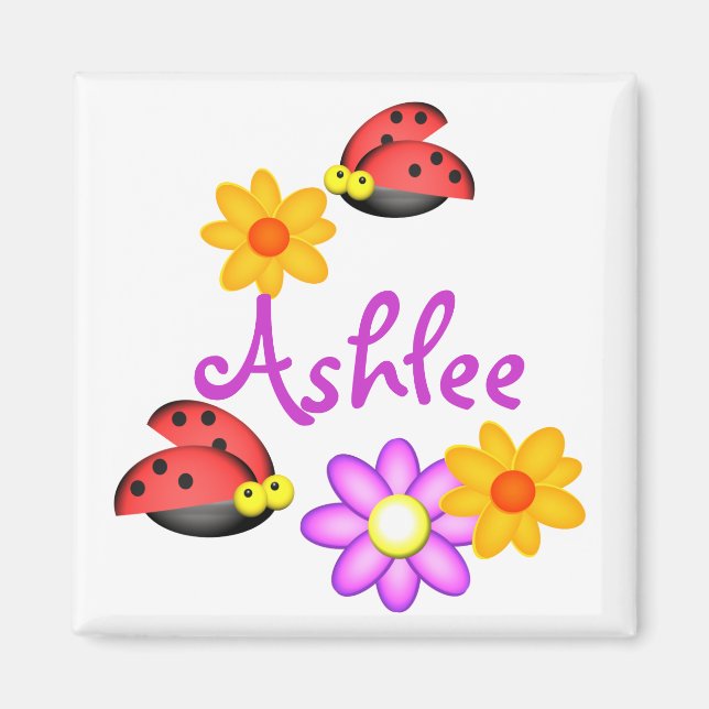 Ladybug and Flowers Magnet (Front)