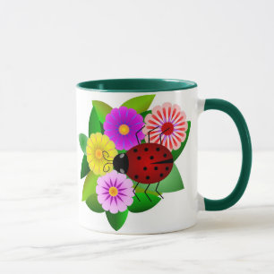 Ladybug and Flowers Mug