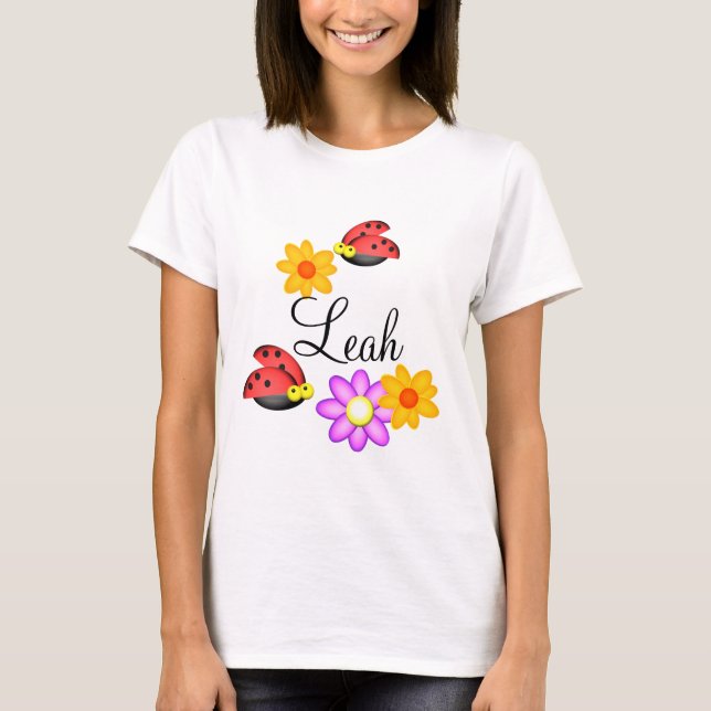 Ladybug and Flowers T-Shirt (Front)