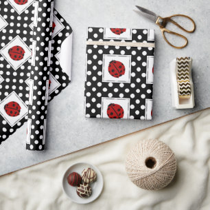 Ladybug and Polka-dot  Wrapping Paper