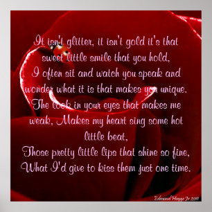 Ladybug and Rose with Poem Poster