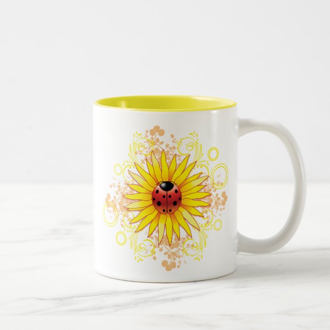 Ladybug and Sunflower Mug (Right)
